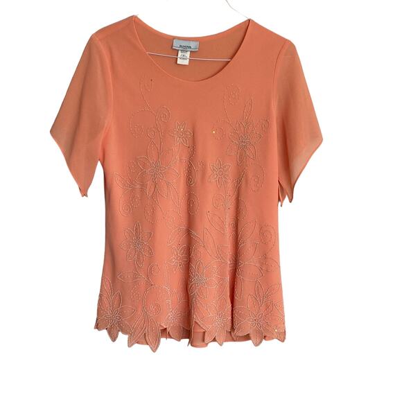 X-NOVA USA Embellished, Sequin, Flutter Sleeve, Flowy Fairy Blouse  - Size XXl - Picture 3 of 7